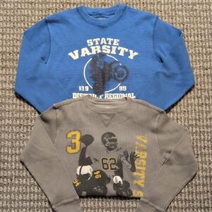 Varsity Kids Long Sleeve Tees - Blue and Gray